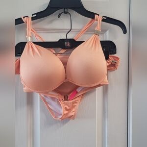 Victoria Secret Peach Padded Bikini Set - Bombshell Discontinued Collection